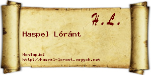 Haspel Lóránt névjegykártya